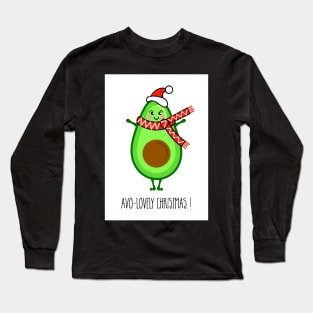Avocado Christmas Illustration Long Sleeve T-Shirt